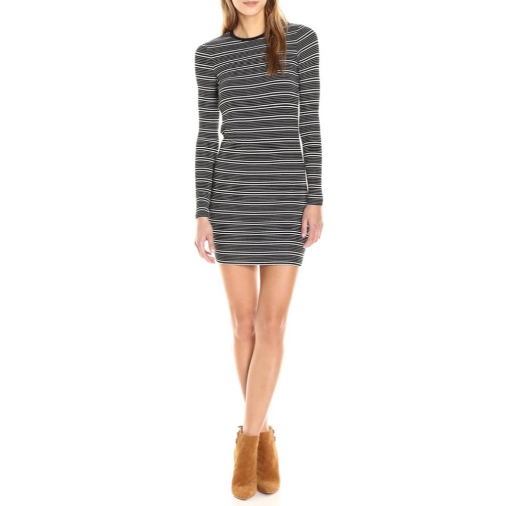 ATM Anthony Thomas Melillo Engineered Stripe Long Sleeve Jersey Knit Dress Large